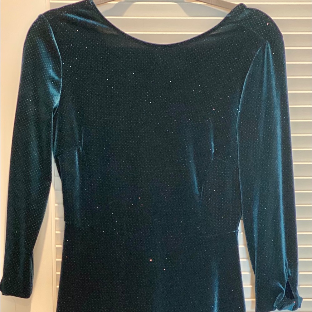 Lush green velvet dress with shimmer!